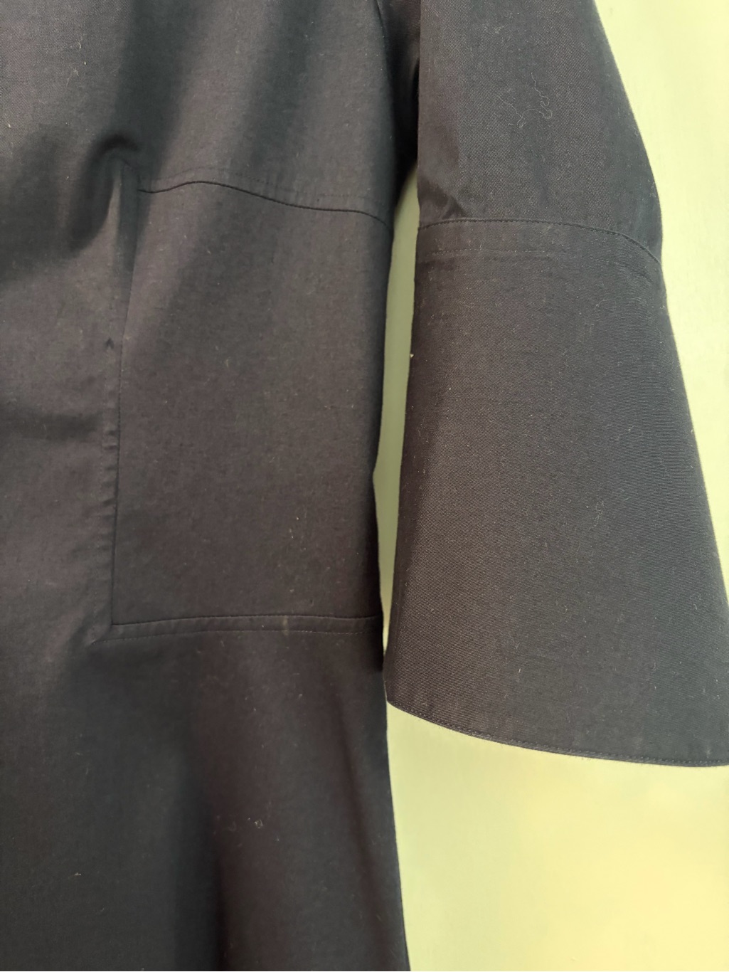 Palmer//Harding Women’s Navy Button-Front Shirt Dress With Bell Sleeves Euc — image 4 of 4